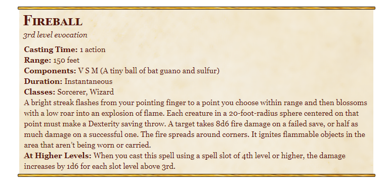 Fireball 5e 5th Edition In Dandd Dnd Spells 