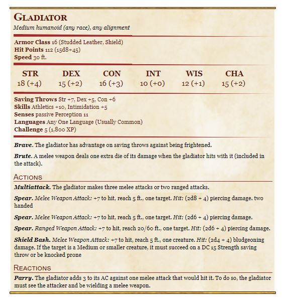 Gladiator 5E
